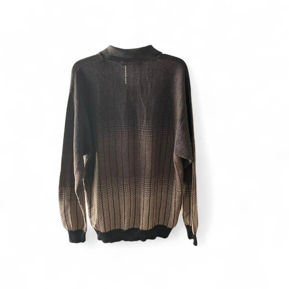Bachrach Men’s Brown and black ombre grandpa sweater Made in Italy - Picture 2 of 3